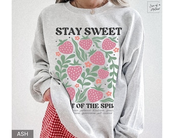 Sudadera cristiana Sudadera con versículo bíblico del fruto del Espíritu Ropa cristiana Suéter religioso Suéter cristiano de cuello redondo Suéter cristiano