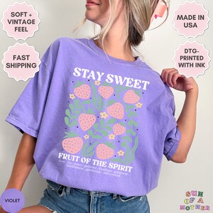 Boho Christian Strawberry Shirt Fruits of the Spirit Bible Verse Shirt ...