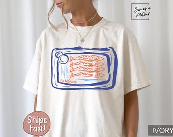 Sardines Shirt La Dolce Vita Tshirt Tinned Fish Shirt Comfort Colors Amalfi Coast Aesthetic Summer Graphic Shirt Coastal T Shirt Fish Shirt