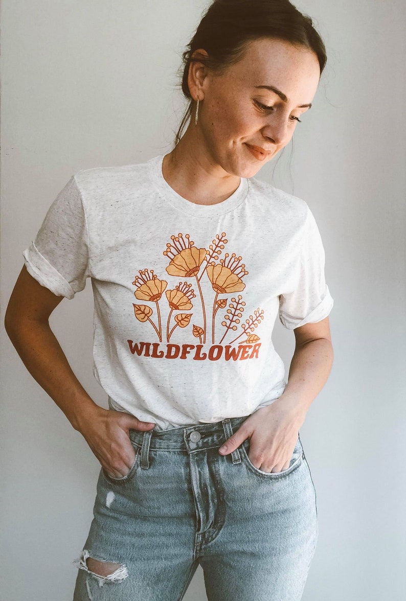 Wildflower Ladies Tee Shirt Ladies Graphic Tee Cute Womens - Etsy