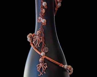 Copper Wine Bottle Wrap (Burlap Gift Bag Available)