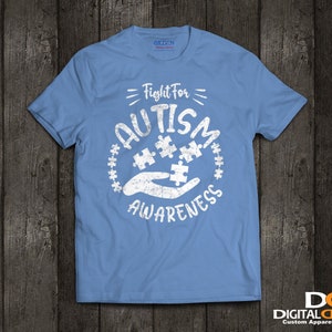 Fight For Autism Awareness Autism Shirt Carolina Blue