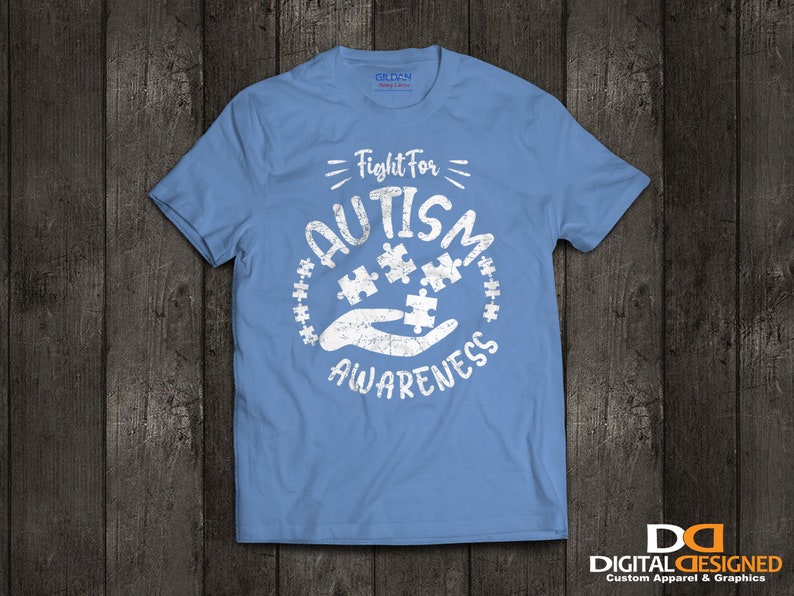 Fight For Autism Awareness Autism Shirt Carolina Blue