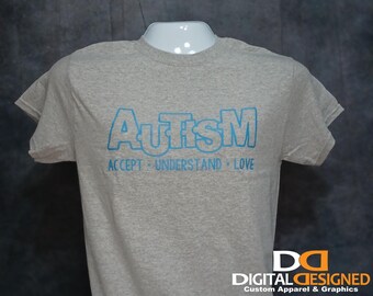Camiseta de autismo: "Aceptar, comprender, amar"
