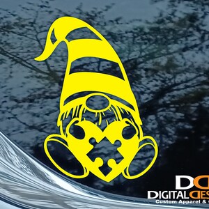 Autism Gnome Decal Yellow