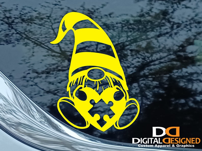 Autism Gnome Decal Yellow