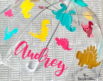 Kids' Umbrella - Dinosaur - Girl - Personalized