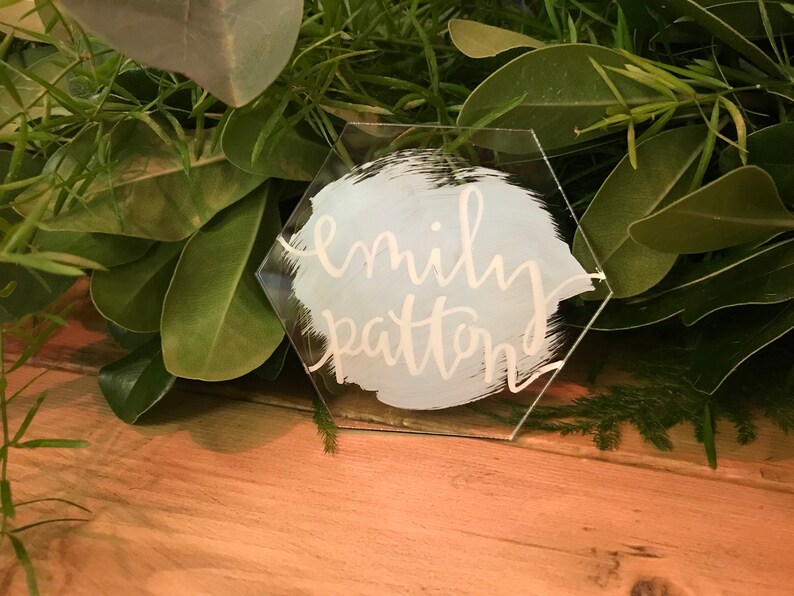 Hexagonal Hand-Painted Placecards