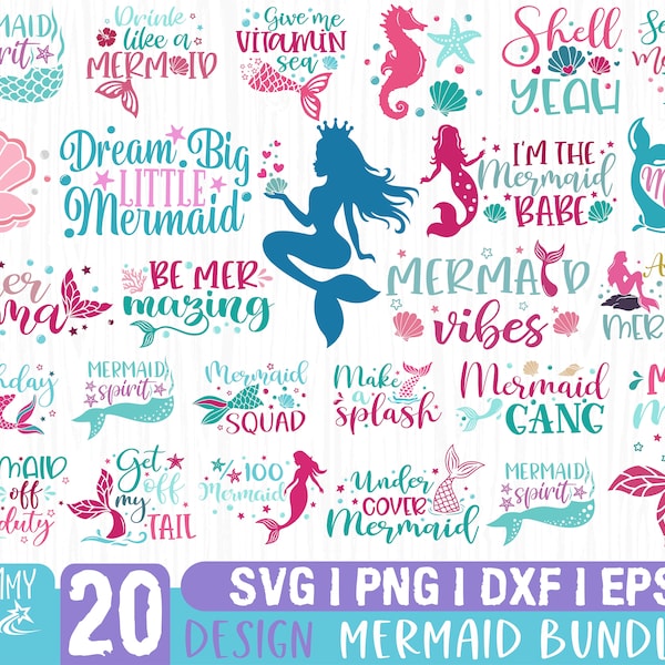 Birthday Mermaid Svg Bundle,Mermaid Svg,Give Me Vitamin Sea Svg,Birthday Girl Svg,Mermaid Spirit Svg,Mermaid Babe Svg,Mer Mama Svg