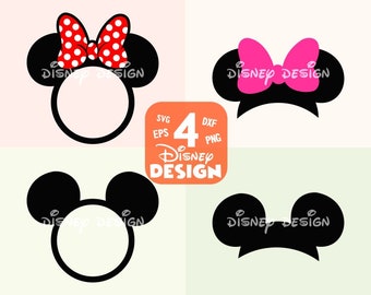 Mickey Mouse Monogram Frames SVG Collection, Minnie Mouse Monogram Frames DXF, Clipart Files for Silhouette Cameo or Cricut