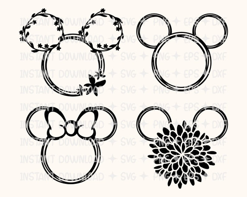 Download Art Collectibles Clip Art Minnie Mouse Ears Svg Disney Svg For Cricut And Silhouette Disney Vacation Svg Disney Minnie Mouse Flower Head