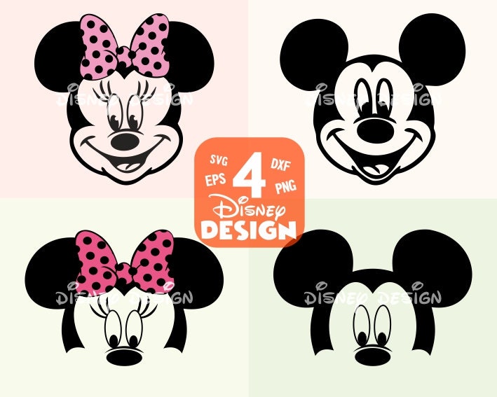 Download Mickey Minnie Mouse Layered Head Face Svg Png Vector Cut File Etsy