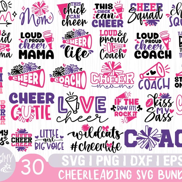 Cheerleading Svg Bundle, Cheer, Cheer Team, Cheer Squad, Cute, Mom, Coach, Funny, Svg Eps Dxf Png Files for Cutting Machines Cameo Cricut,