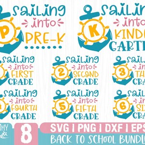 Sailing into 1st grade SVG, School Svg, School Svg bundle, Back to school Svg,1st day of school svg, Kindergarten 1st to 6th Grade