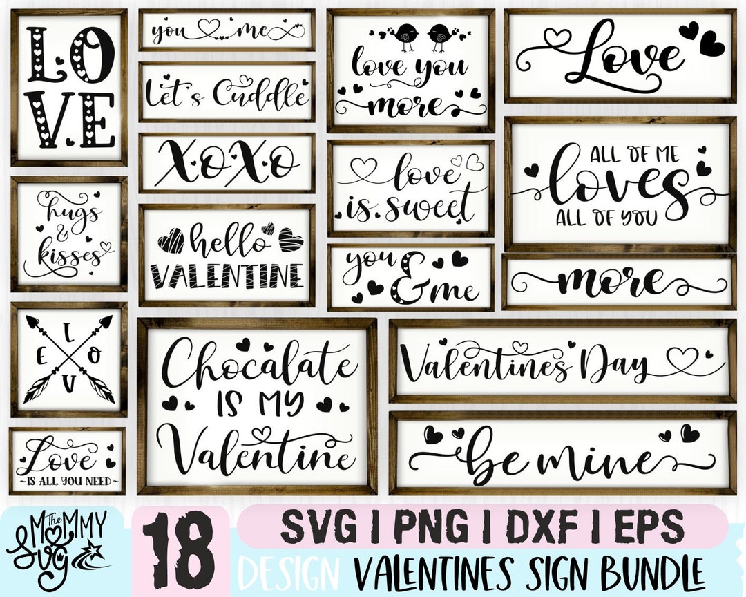 Valentine Signs Svg Bundle, Valentines Day Svg, Porch Sign SVG Bundle ...