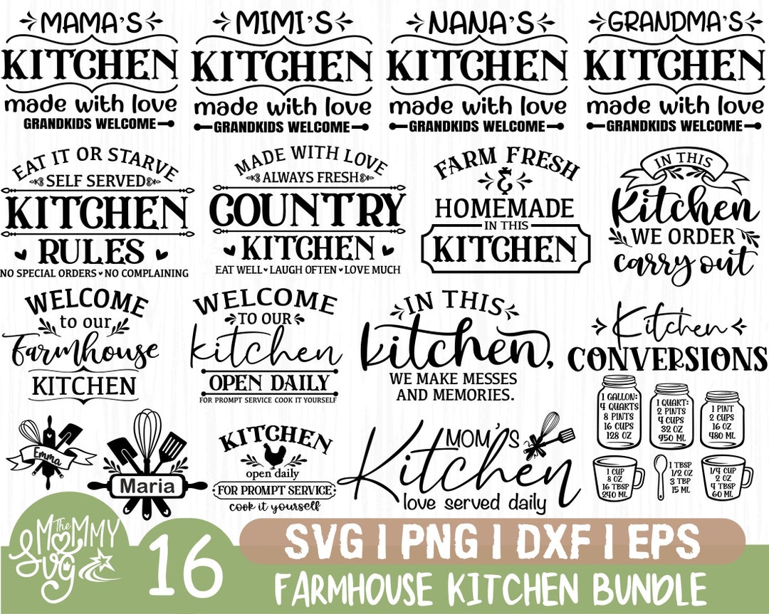 Farmhouse Kitchen Svg Bundle, Farmhouse Sign Svg, Kitchen Svg, Family Svg,  Kitchen Cut Files, Quotes Svg, Funny,positive, Svg,png, Cut Files - Etsy, image size:1080x863
