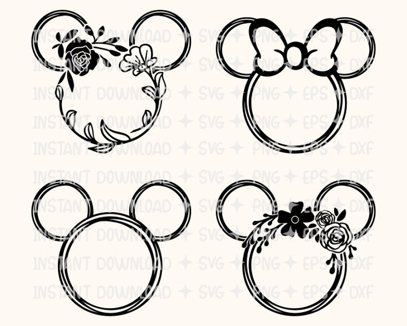 Download Disney SVG bundle / Minnie Mouse Flower bundle Minnie SVG | Etsy
