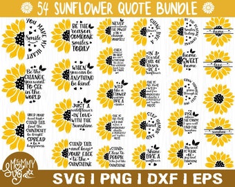 27 Sunflower Quotes Svg Bundle, Sunflower Svg, Flower Svg, Summer Svg,Sunshine Svg Bundle,Motivation,Cricut cut files silhouette,Svg,Png