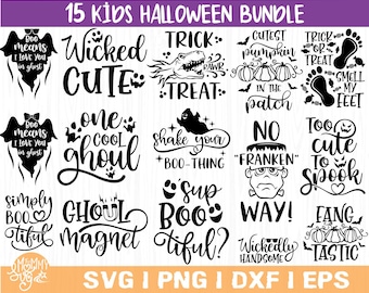 キッズ ハロウィン SVG バンドル、ハロウィン SVG、キッズ ハロウィン シャツ SVG バンドル、ゴースト SVG、魔女 SVG、ブー SVG、リトル モンスター SVG、クリカット シルエット