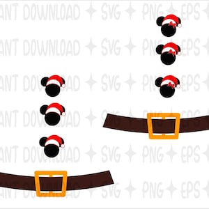 Santa Claus Belt SVG / Christmas  Mickey and Minnie Santa Claus SVG / Christmas Silhouette Cut Files / Christmas tshirt designs