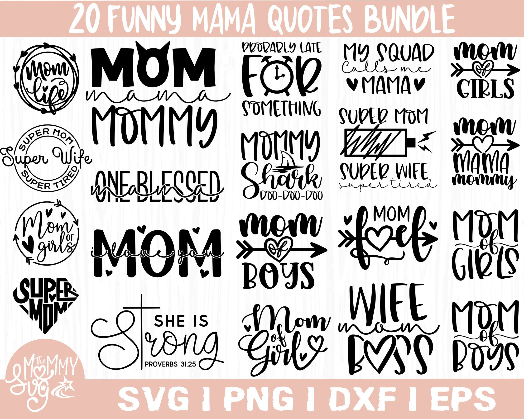 Funny Mom Svg Bundle Sarcastic Mom Svgmom Life Svgmama Etsy