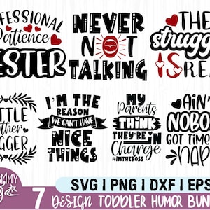 Toddler Humor SVG File Bundle, Kids Svg, Boy Svg, Saying & Quotes Svg, Sassy Toddler Girl Humor SVG File Bundle, Mom Svg