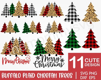 Buffalo Plaid Cheetah Tree Svg,Christmas Tree Svg,Merry Christmas Svg,Xmas Tree Svg,Instant Download,Digital Svg,Cricut,Silhouette