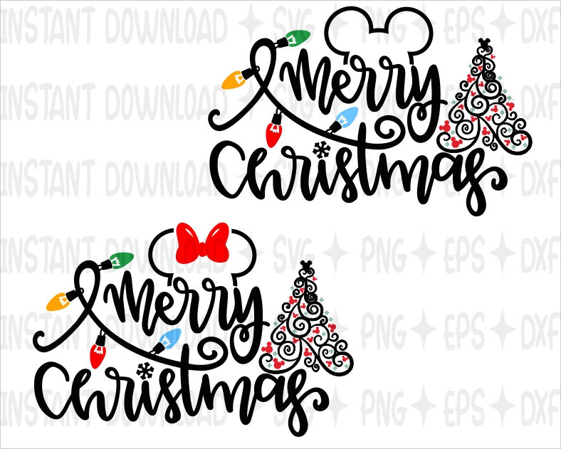 Merry Christmas Disney Svg /Disney Christmas SVG / Digital cut  Etsy