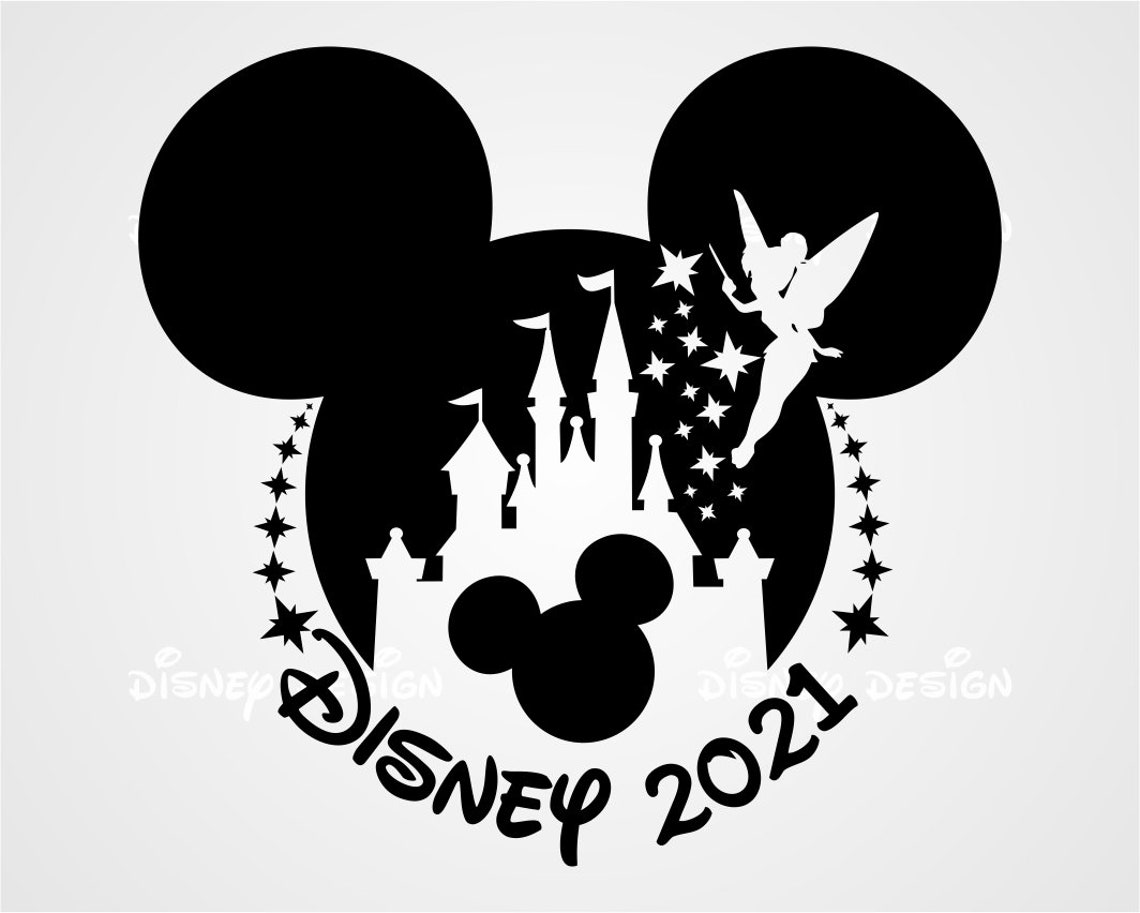 Mickey Silhouette Disney Castle SVG