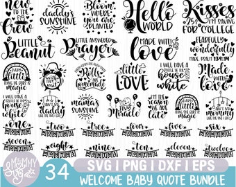 Welcome Baby Quote Svg Bundle, Baby Svg, Newborn Svg, Baby Onesie Making Svg Bundle, Baby Shower Svg, Baby Quote Svg,Kids Svg, Cut file
