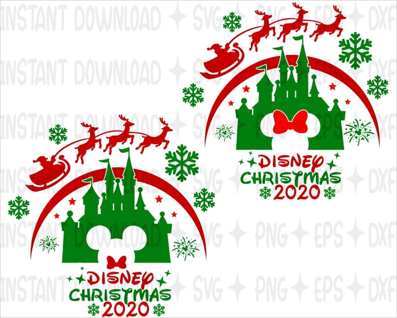 Disney Christmas 2020 SVG / Mickey & Minnie Mouse Castle ...