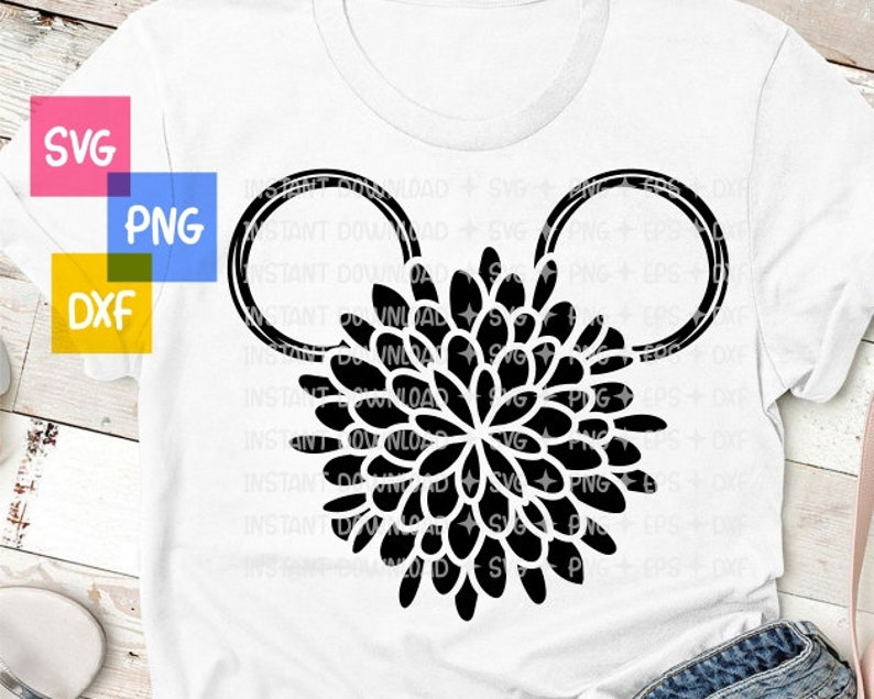 Download Disney Minnie Mouse Flower Head Minnie Mouse Ears SVG Disney | Etsy