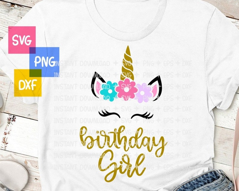 Download Unicorn Birthday Girl SVG Cricut Cut files That's my | Etsy