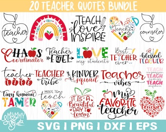 Teacher Svg Bundle, Teacher Svg, Teacher Appreciation Svg, Funny Svg, School, Teacher, Shirt Svg, Last Day of School, Cut Files, Svg,Png,Dxf