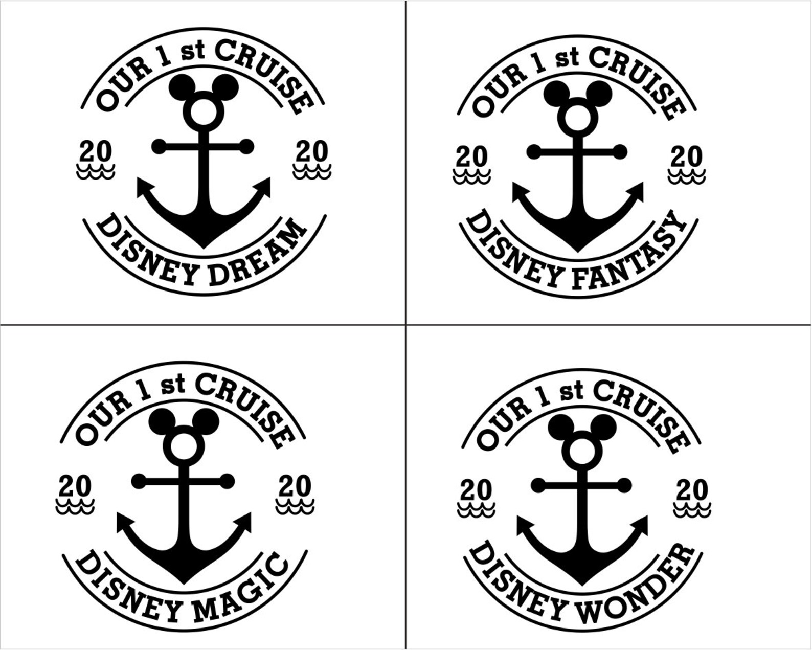 4 Disney Cruise Ship Names 2020 SVG DXF Png Vector Cut File Etsy