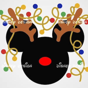 Christmas Light Mickey SVG / Christmas Light SVG Cut table Design / svg,dxf,png Use With Silhouette Studio & Cricut / Instant Download