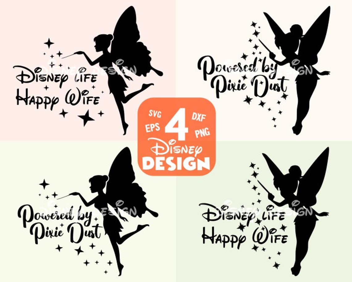 Powered by Pixie dust svg Tinkerbell Svg Disney wife SVG | Etsy