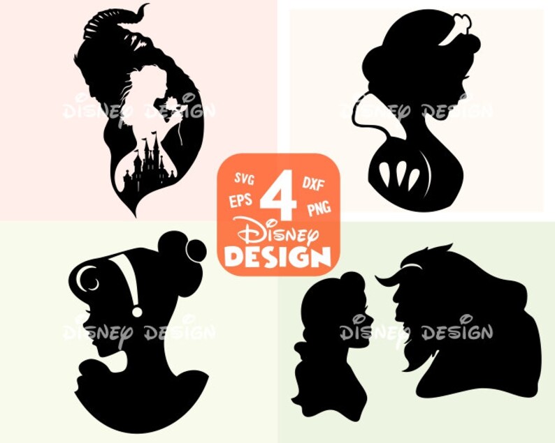 Beauty And The Beast Silhouette Beauty Beast Png Clipart Beauty Dxf Vector Files Beauty And The