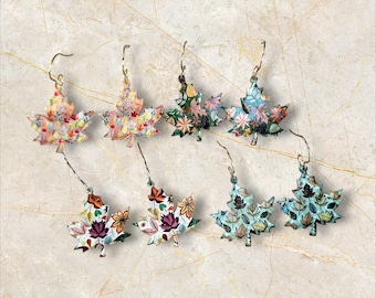 Fall Earrings, Autumn Leaves Earrings, Maple Leaf Earrings, Acrylic Earrings