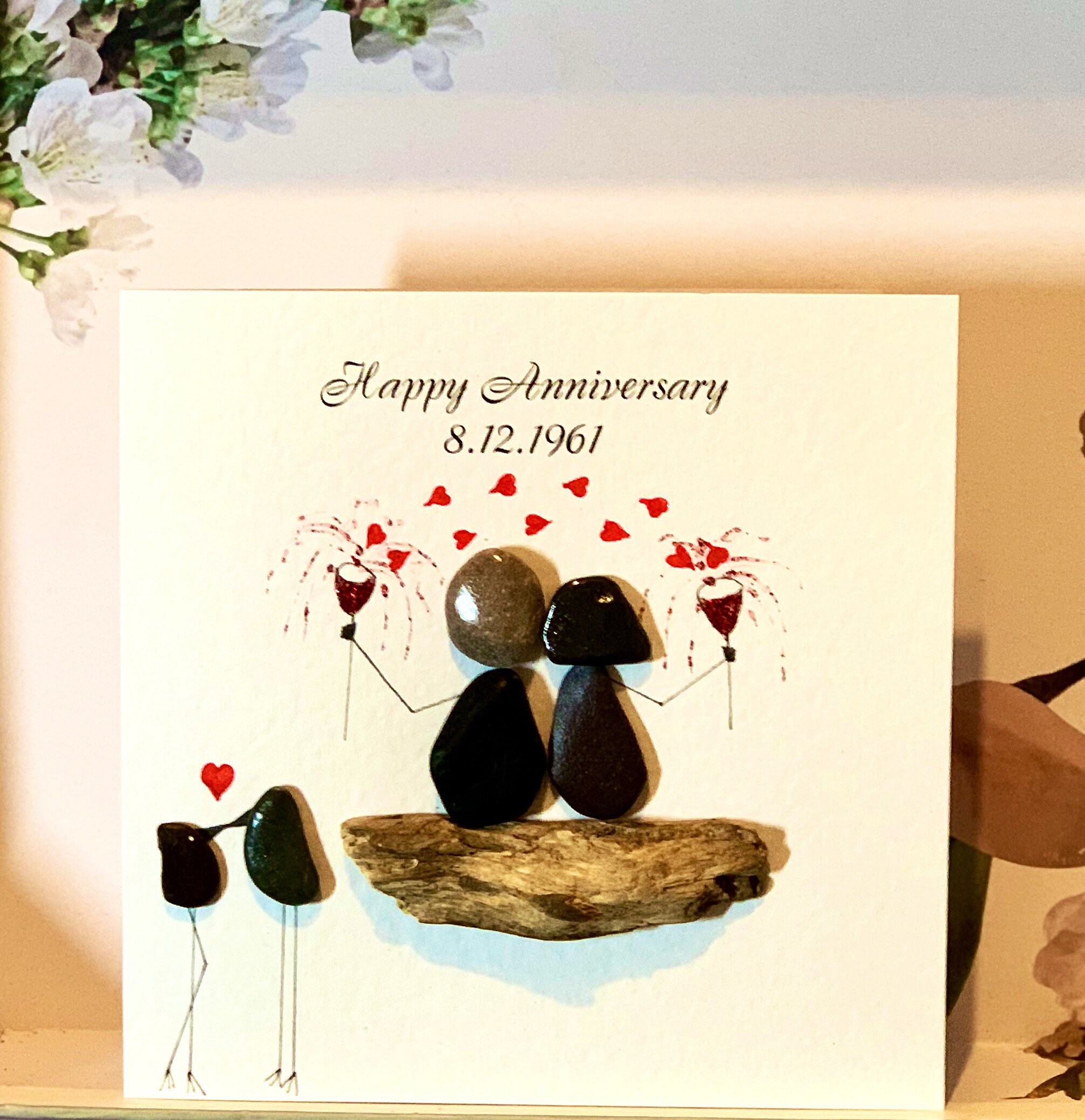 Handgearbeitete Happy Anniversary Grußkarte. Happy Anniversary Etsy