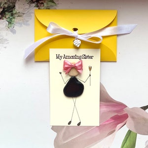 Carte souvenir Carte de l'amitié Gardez-moi dans votre poche/sac à main/portefeuille Meilleure amie, maman. Carte de soeur, collègue de travail, demoiselle d'honneur. Cadeau d'art en galets.