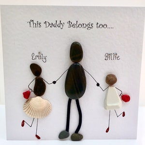 Questo papà appartiene a... biglietto d'auguri personalizzato su misura per l'arte dei ciottoli. Biglietto per la festa del papà. Compleanno/ o solo perché.