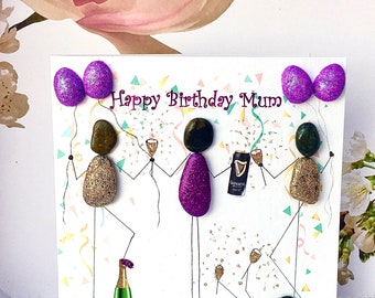 Happy Birthday Mum Bespoke Greeting Card, created by Pebble Dash with your added input