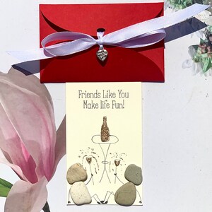 Carte souvenir, meilleure amie, maman. Gardez-moi dans votre poche/sac à main/portefeuille. Carte de soeur, collègue de travail, demoiselle d'honneur. Cadeau d'art en galets.