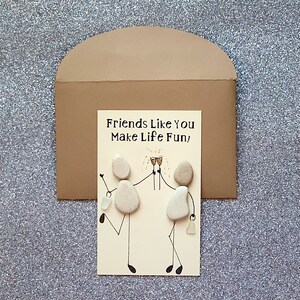 Friendship Card, Keep Me in Your Pocket/Purse/wallet. Favour Cards. Best Friend Cards. Can be personalised, Pebble Art Gift. Keepsake Card.