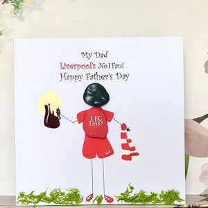 Father’s Day Card. Father’s Day Greeting Card. Liverpool FC Football Card. Father’s Day Pebble Art Card. Liverpool FC Card, Beer Card