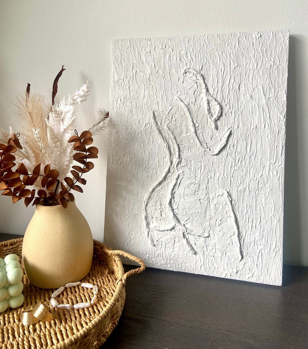 Abstract Female Naked Body Textured Painting, Feminist, Woman Empowerment, Minimalist Bedroom Decor, Home Decor, Portrait Art, Booty, boho