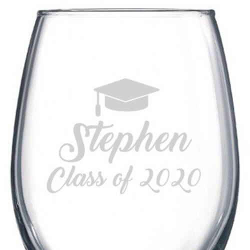Grad Wine Glass/ Graduation/ Graduation Gift/ Stemless Wine Etsy