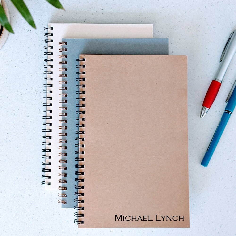 Personalized Wire Bound Notebook with Name 5.5 x 8.5 / Etsy