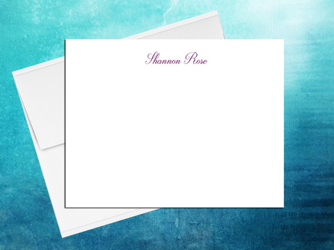 Personalized Note Cards With Envelopes / Initial Stationery / - Etsy